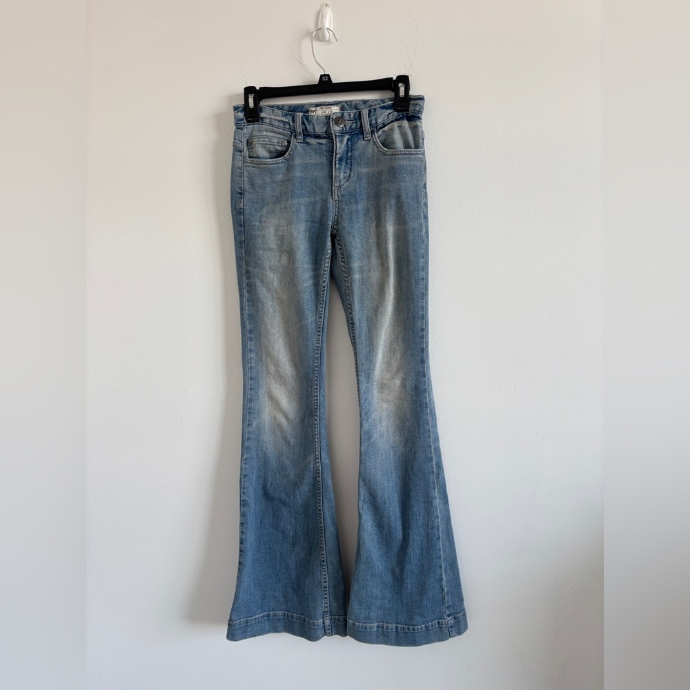 Free People Flare Jeans 25 Light Wash Denim Rodeo Boho Western Cowgirl Festival